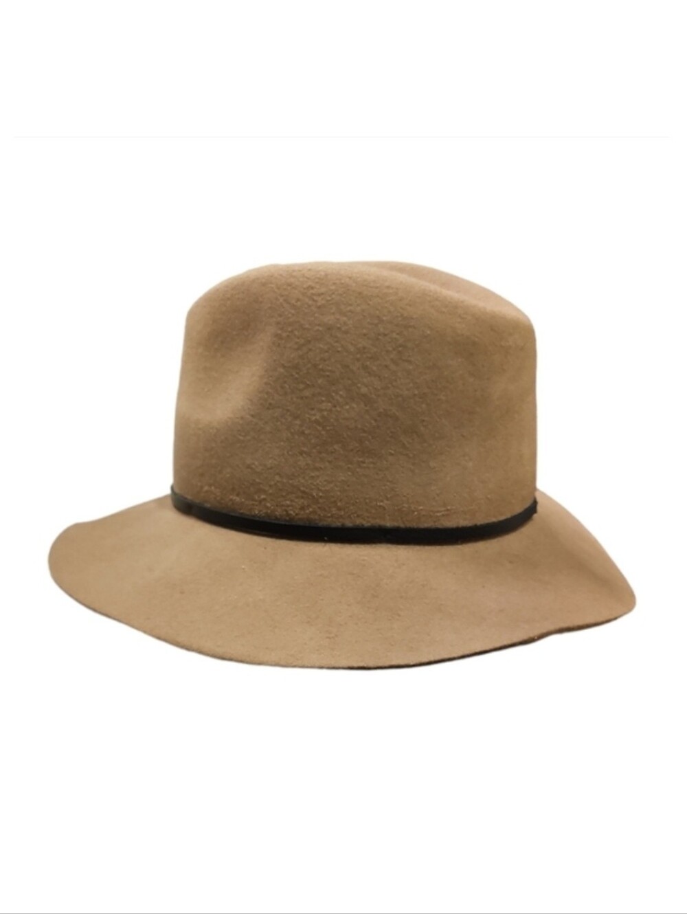 JANESSA LEONE | Tan 100% Wool Fedora in Size Medium